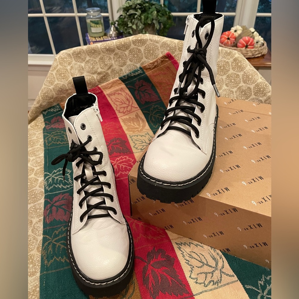 Mix No. 6 White Combat Boots